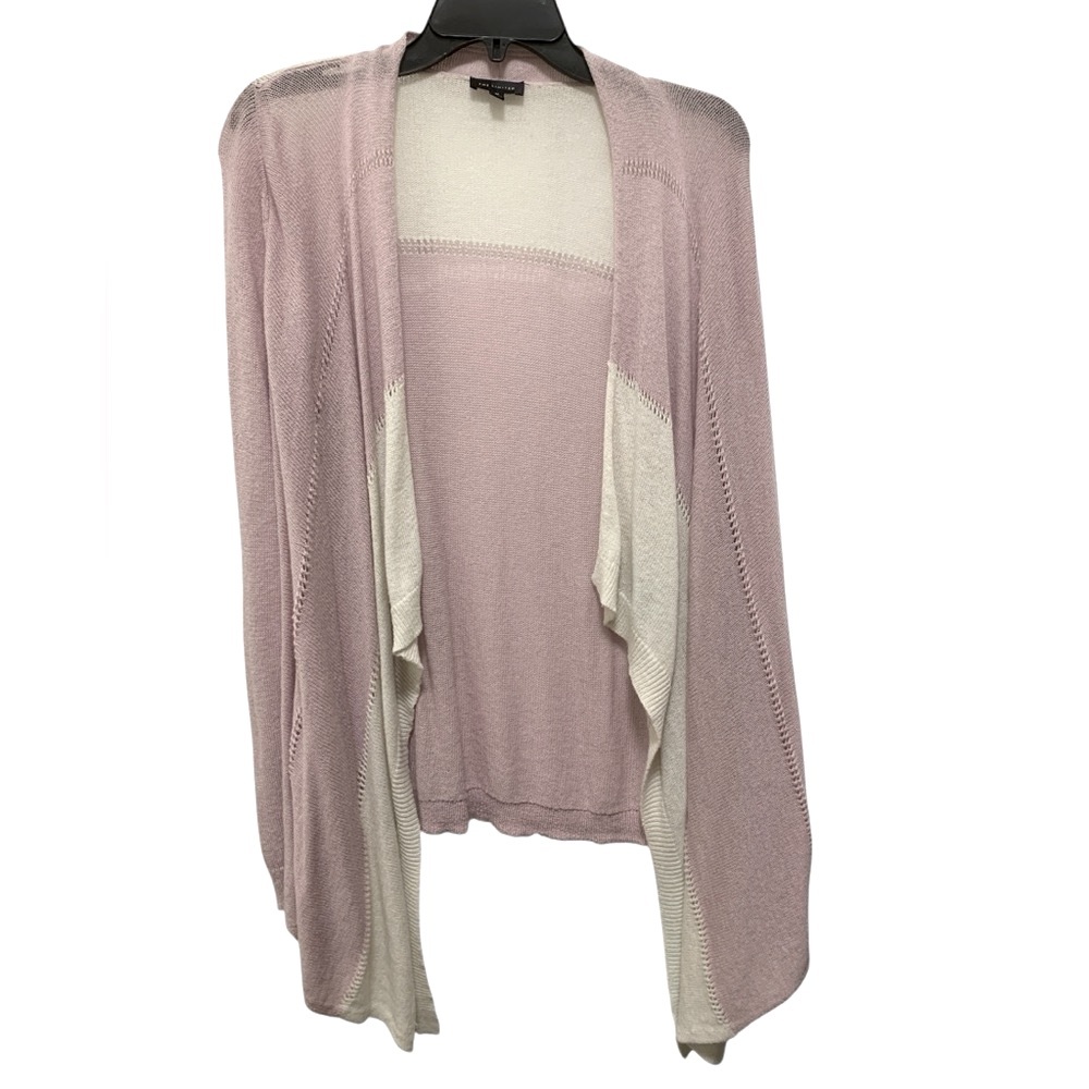 The Limited lilac medium purple ivory waterfall open pastel draped cardigan